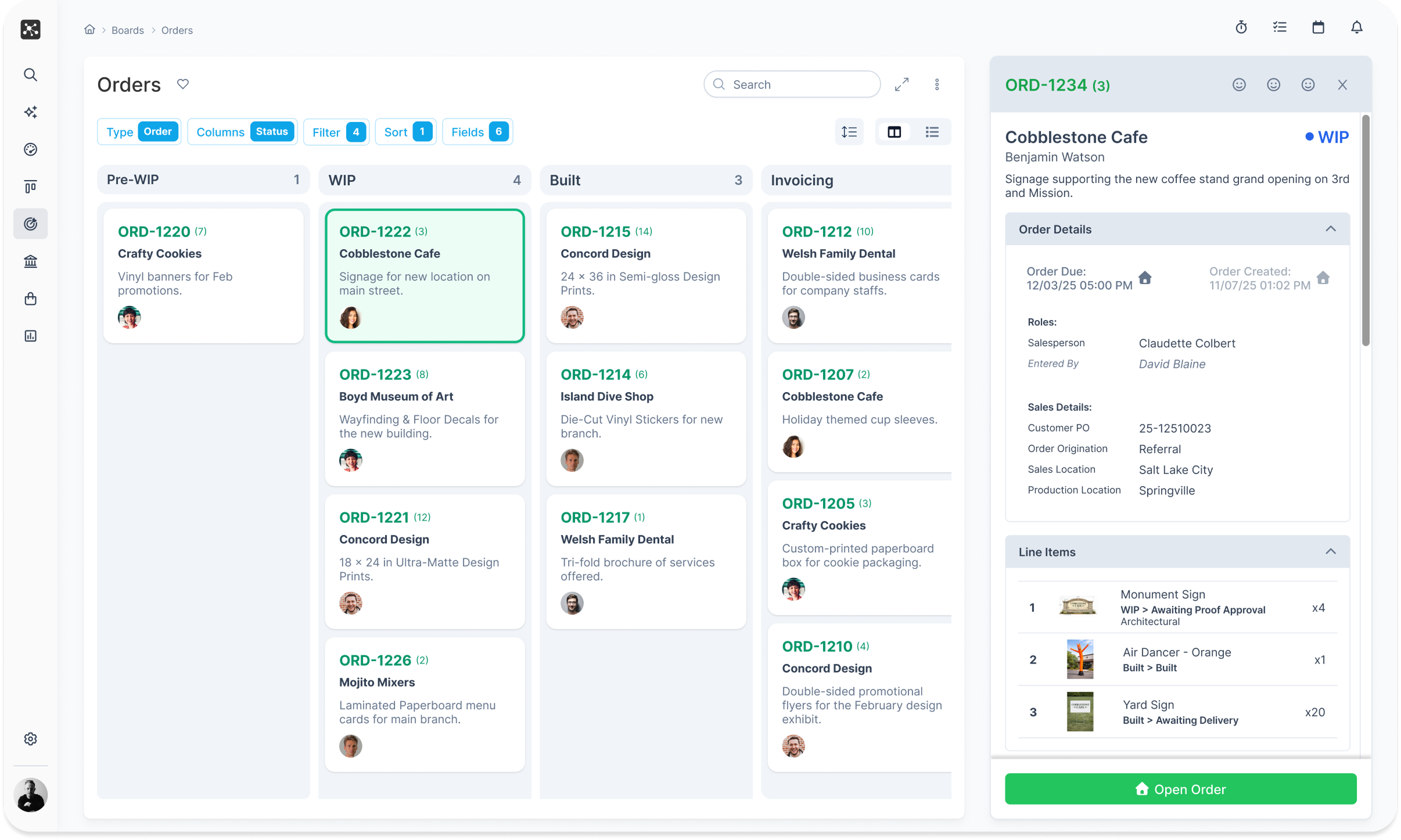 CoreBridge order-level job board