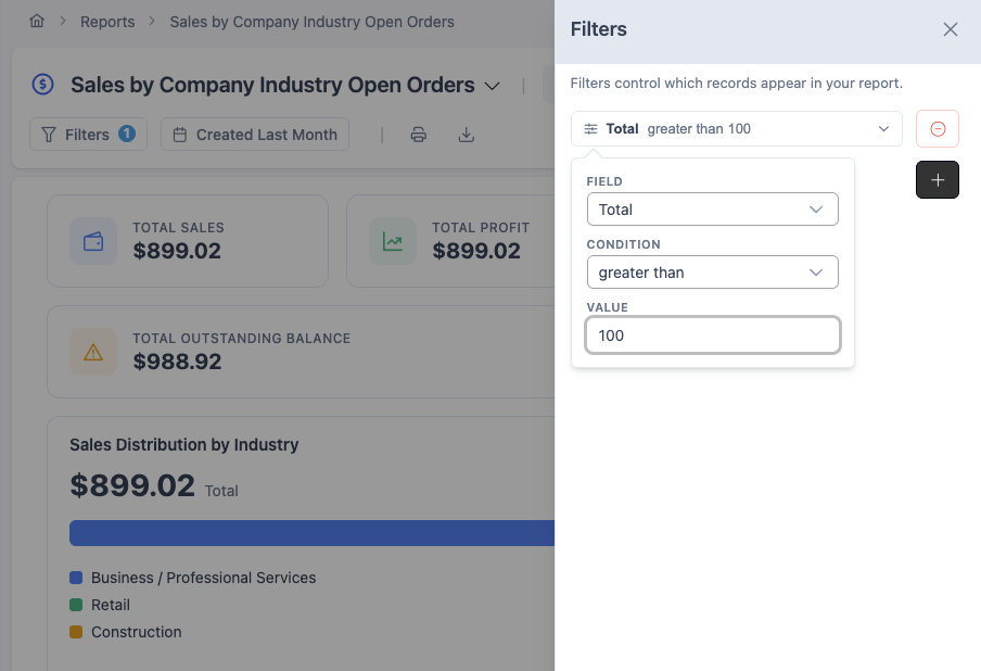 Slice any report down to the records that matter