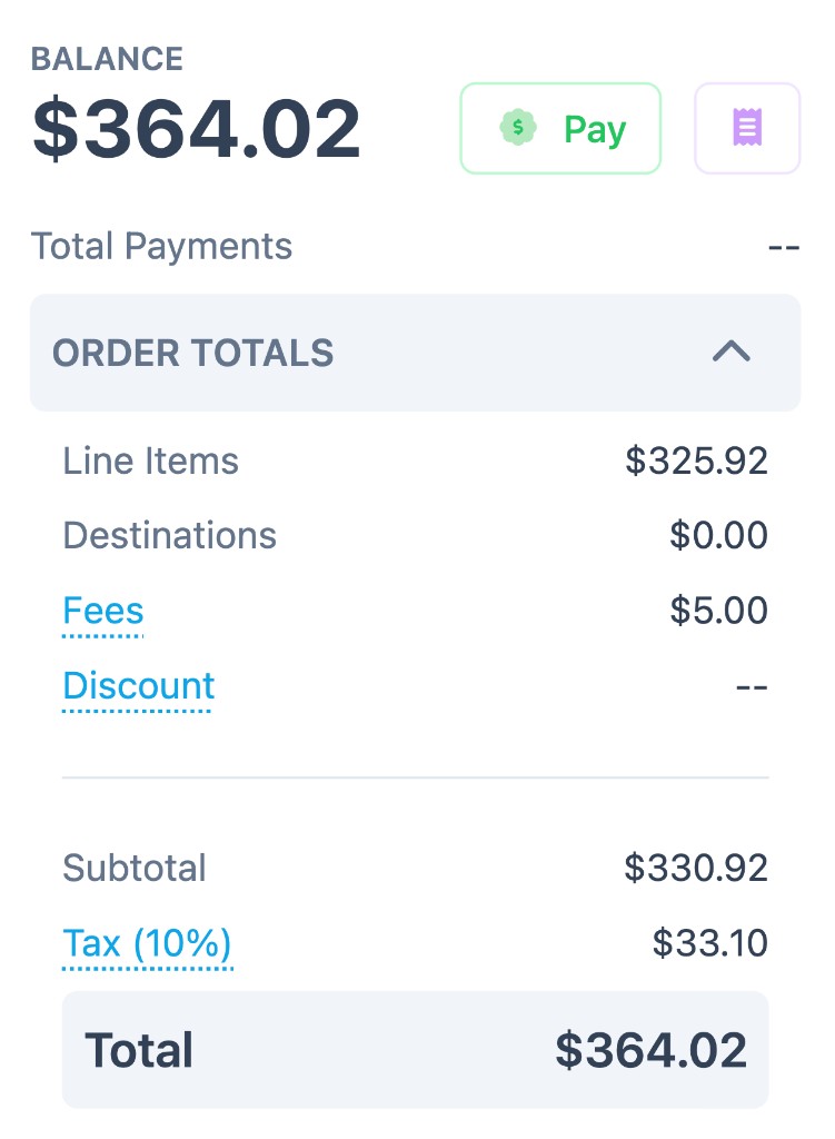 Order balance and payment totals synced in CoreBridge