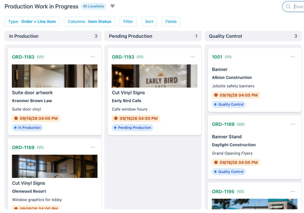 Configure production around how your shop actually works